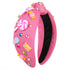 Knotted Headband for Women - Lollipop Candy Charms Crystal Jeweled Top Knot Hairband, Funny Gifts for Girls