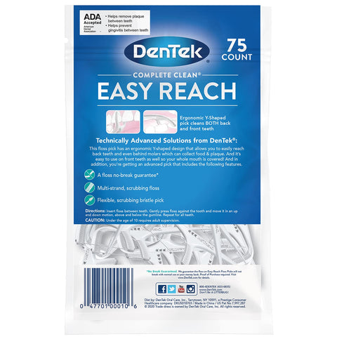 DenTek Comfort Clean Sensitive Gums Floss Picks - 75 Count (Pack of 6)