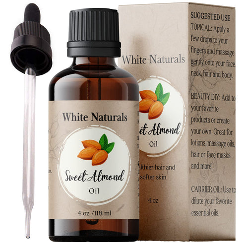 Sweet Almond Oil for Hair and Skincare, 100% Pure Natural Cold Pressed, Organic Moisturizer