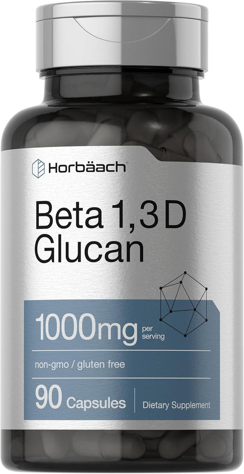 Horbaach Beta Glucan 1 3D 1000 mg - 90 Capsules, Non-GMO, Gluten Free Supplement
