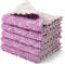 kimteny Cleaning Cloths Kitchen Towels, Microfiber Washcloths Lint Free Dish Cloths, Pack of 5 (Purple-Grey)