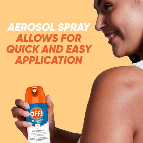 OFF! Defense Insect Repellent Aerosol with Picaridin, Long Lasting Bug Spray, 5 oz