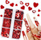 6 Grids Heart Nail Sequins 3D Holographic Nail Glitter Flakes for Valentine's Day Nail Decals for Women