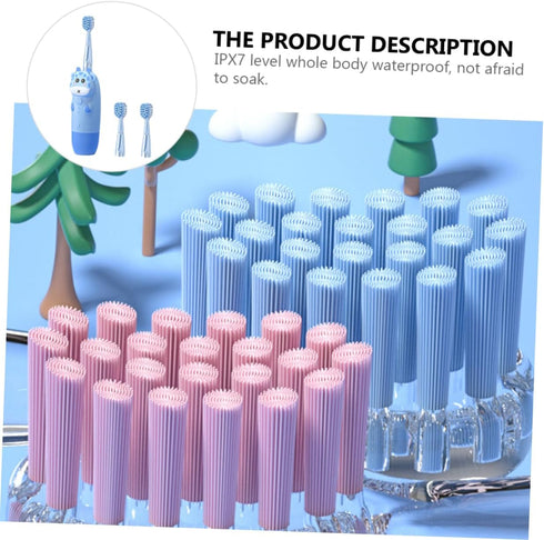 VICASKY Sonic Electric Toothbrush with Soft Bristles Non Slip Handle Cartoon Design for Oral Care Kit with Blue Brush