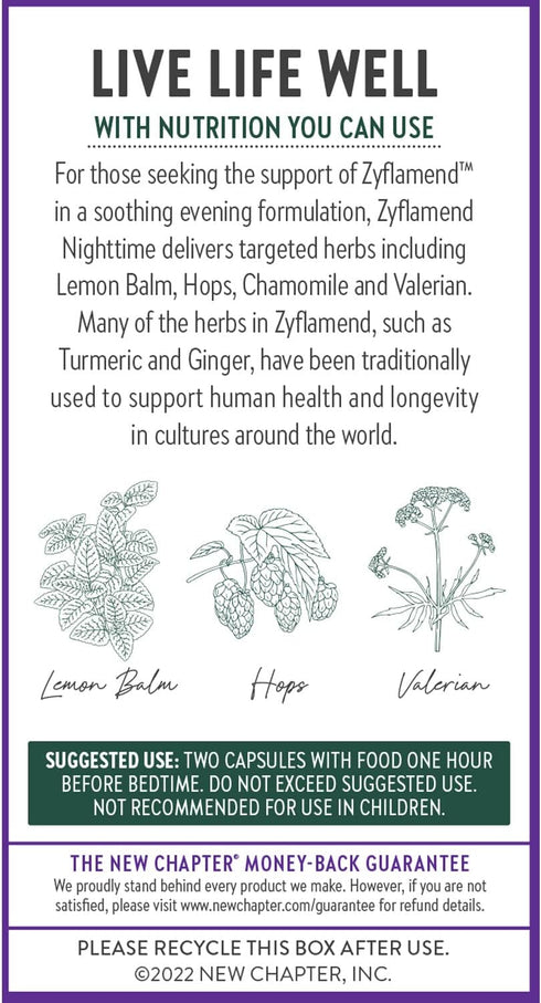 New Chapter Sleep Aid – Zyflamend Nighttime for Sleep Support with Turmeric + Valerian Root + Lemon Balm + Holy Basil,