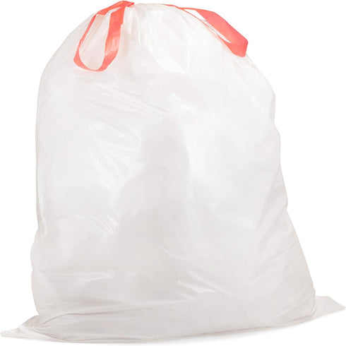 QUALIA Lavender Scented Trash Bag - 21 Gal / 80 Liter, Heavy Duty Drawstring Closure, 45 Bags, White