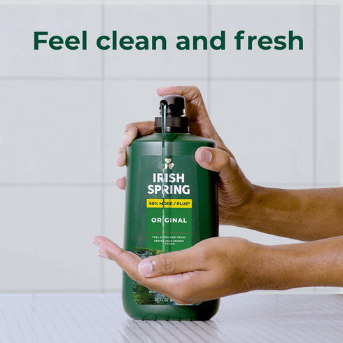Irish Spring Men's Body Wash Pump, Original 30 Oz for Fresh and Clean Skin for 24 Hours