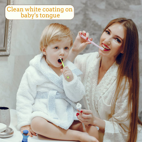 Mee Mee 6+ Tongue Cleaner for Baby | Tender Baby Oral Cleaner Toothbrush with Silicone Scraper | Suitable from Months |