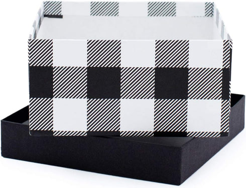 Made in USA Recycled Paper Kraft Boxes – Nested Squared Boxes with Lids, 3.25”, 4.25” & 5.25” (Small Set of 3 - Black