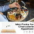 Mini Appetizer Forks, Disposable Fancy Toothpicks for Appetizers, 150 PCS Small Bamboo Wooden Cocktail Picks Forks 3.5