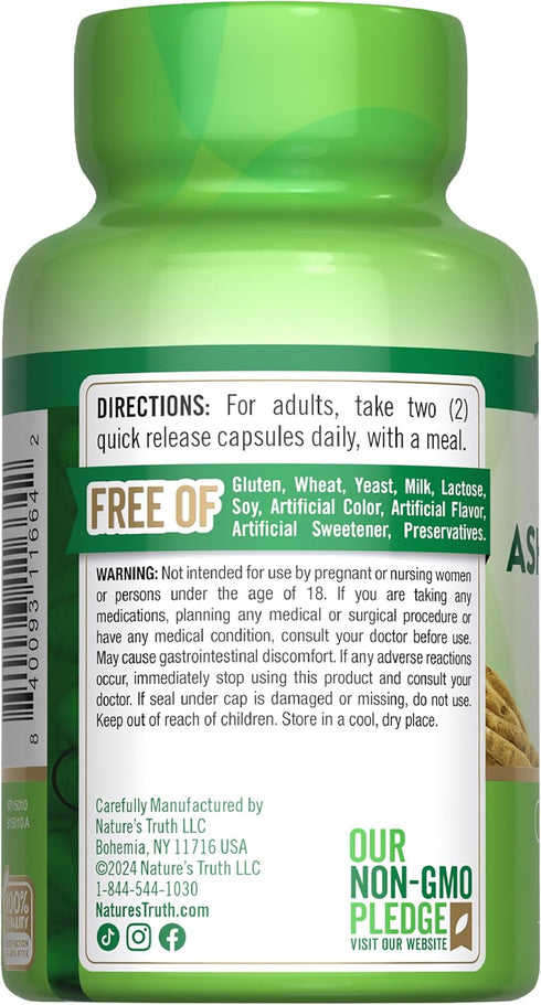 Nature's Truth Ashwagandha Capsules 3000mg, 90 Count, Extra Strength Non-GMO & Gluten Free Root Supplement