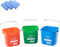 Matthew 3 Quart Red&Green&Blue Cleaning Bucket Set of 3, Built-In Spout w/Handle, Includes 3 Microfiber Cloths