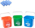 Matthew 3 Quart Red&Green&Blue Cleaning Bucket Set of 3, Built-In Spout w/Handle, Includes 3 Microfiber Cloths