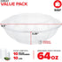 Stock Your Home 64oz Clear Plastic Salad Bowls with Lids Disposable (10 Pack) Extra Large Takeout Container with Snap on Lid for Fruit Salads, Lunch, Meal Prep, Acai Bowl, To-Go Party Containers