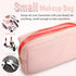 Nylon Small Makeup Bag for Purse, Cute Preppy Pink Cosmetic Zipper Pouch, Waterproof