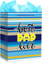 FaCraft Father's Day Gift Bag - 13" Large Happy Father's Day Paper Bag with Tissue Paper for Dad, Stepdad, Grandfather