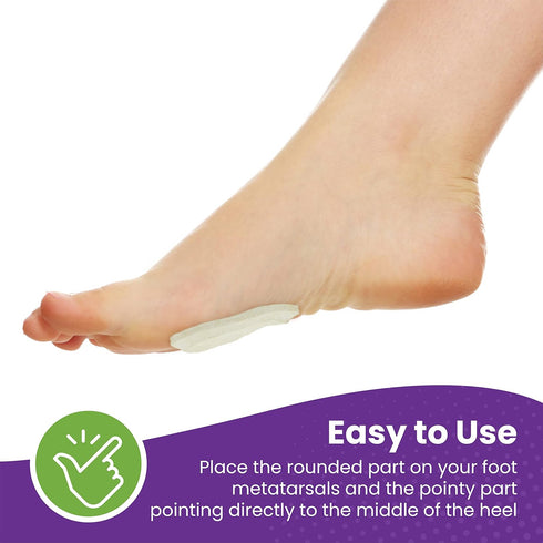 Metatarsal Felt Foot Pad Skived Cut (1/4" Thick) - 6 Pairs (12 Pieces) - Made in USA