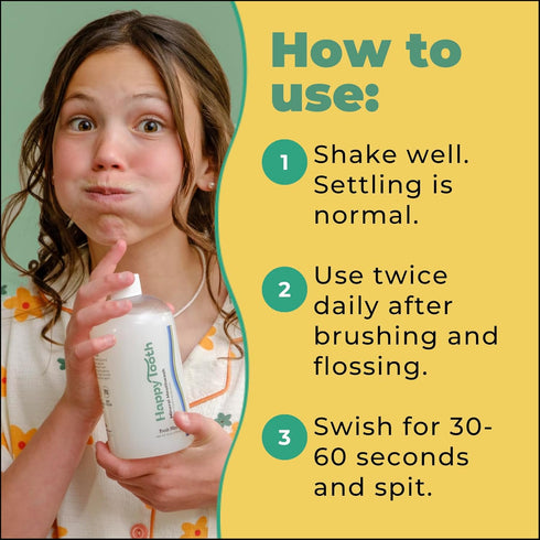 Happy Tooth Mineral Mouthwash with Hydroxyapatite, Fresh Mint, 16 Fl Oz (Single Pack)