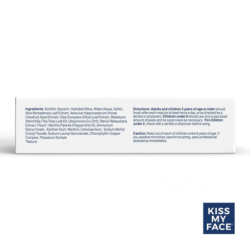 Kiss My Face Triple Action Toothpaste Gel, Herbal Mint Flavor, 4.5 oz, 3 Pack, Fluoride Free, Vegan