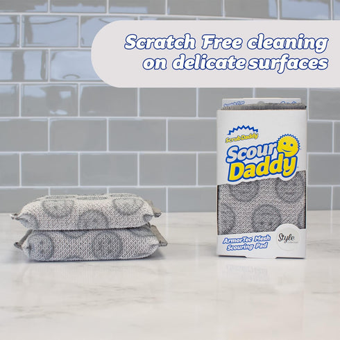 Pack 2 Scrub Daddy Scour Daddy Style, Scourers Non Scratch Scrubbing Sponge, Scouring Pads, Kitchen Sponges for Dishes