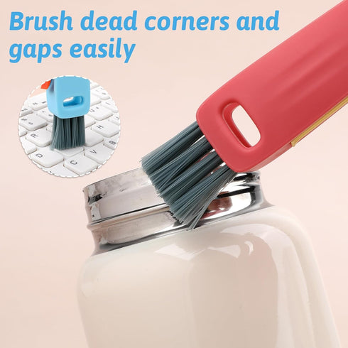 Qianyu 3 Pack 3 in 1 Cup Lid Cleaning Brush Set, Multifunctional Insulation Bottle Cleaning Tools for Home Kitchen