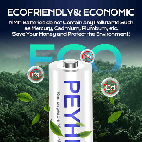 PEYHFCCE 1500mAh 1.2V 12 Packs Rechargeable AA Batteries, NiMH Solar AA Battery for Outdoor Solar Lights and Household