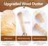 Lambswool Duster for Cleaning, 19.6 inch Natural Feather Duster with Solid Wooden Handle, Leather Hang Strap, 2 Pack