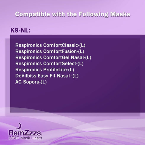 RemZzzs Nasal CPAP Mask Liners (K9-NL) - Reduce Air Leaks, Painful Blisters, Compatible with Respironics, DeVilbiss