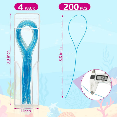Preteen Kids Floss Threaders, Deep Clean Orthodontic Floss for Braces, 200PCS (4 Pack)