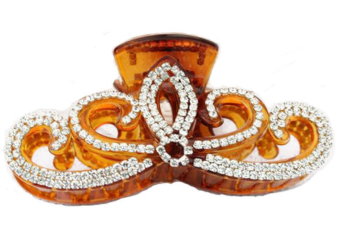 Suoirblss Women Lady Rhinestones Large Hair Claw Clip - Thick Hair Accessories (Brown)