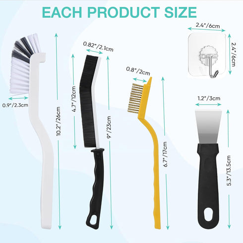 Harkta 12Pcs Set,Hard Crevice Cleaning Brush Bristle Cleaning Supplies for Deep Cleaning Gap,Home Essentials,Bathroom