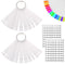 JASSINS 100 Pcs Clear Fan-shaped False Nail Swatch Sticks for Nail Polish Practice Display Art Tips with Metal Split