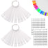 JASSINS 100 Pcs Clear Fan-shaped False Nail Swatch Sticks for Nail Polish Practice Display Art Tips with Metal Split