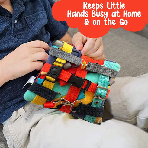 SENSORY4U Counting 2nd Buckle Pillow Sensory Fine Motor Development Toy Activity Plushie - OT Therapy Tool Threading