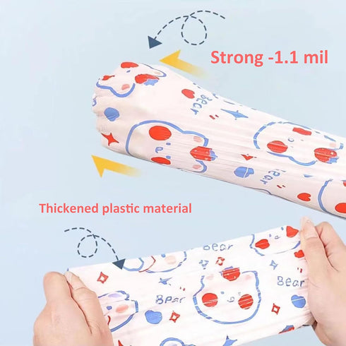 4 Gallon Trash Bags, Drawstring Small Trash Bags 1.1mil Thick for Bathroom, Kitchen, Bedroom, Office (White-Pink, 75