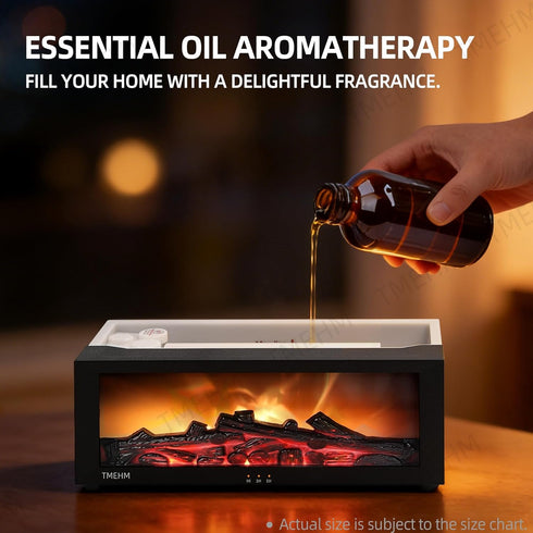 Humidifier,7 TMEHM Fireplace Flame Air Diffuser Colors Aromatherapy Essential Oil Diffuser,Ultrasonic Aroma Humidifier
