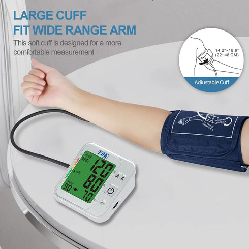 Blood Pressure Monitors for Home Use, Talking Upper Arm Monitor with Large Digits Display & Extra Large Cuff