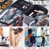 FITINI 3 Pieces Double Layer Makeup Bags, Large White Cows Waterproof Cosmetic Cases for Women Makeup Storage