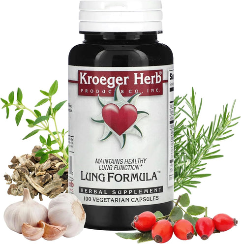 Kroeger Herb, Lung Formula, Lung Support Supplement with Herbs, Respiratory and Immune