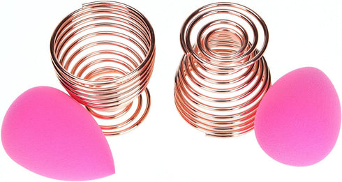 LanMa Beauty Sponge Blender Holder, (2 Pack Rose Gold) Makeup Sponge Drying Stand Storage Egg Powder Puff Display Stand
