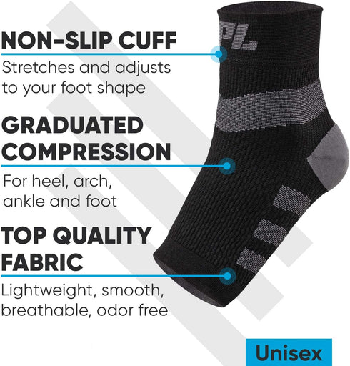 POWERLIX Plantar Fasciitis Socks - Compression Socks for Neuropathy, Ankle Brace Support for Pain Relief