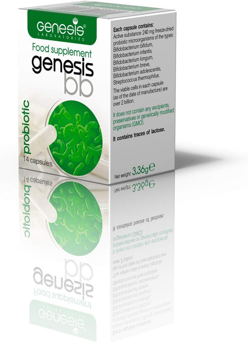 Genesis Bifidobacterium Complex BB Probiotic Travel Pack - 14 Capsules of 240 Mg