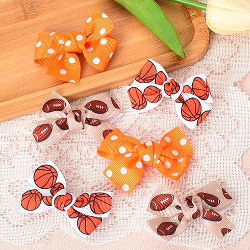 Polka Dot Bow for Girls Birthday Gifts Basketball Hair Bows for Girls Daughter Teens Softball Accessories for Girls Bow Hair Accessories for Girls Women Christmas Gifts In Pairs Hair Barrettes