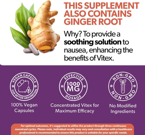 Intimate Rose Vitex Chasteberry Supplement for Women, 1000 mg for Hormone Balance, Fertility & PMS Support