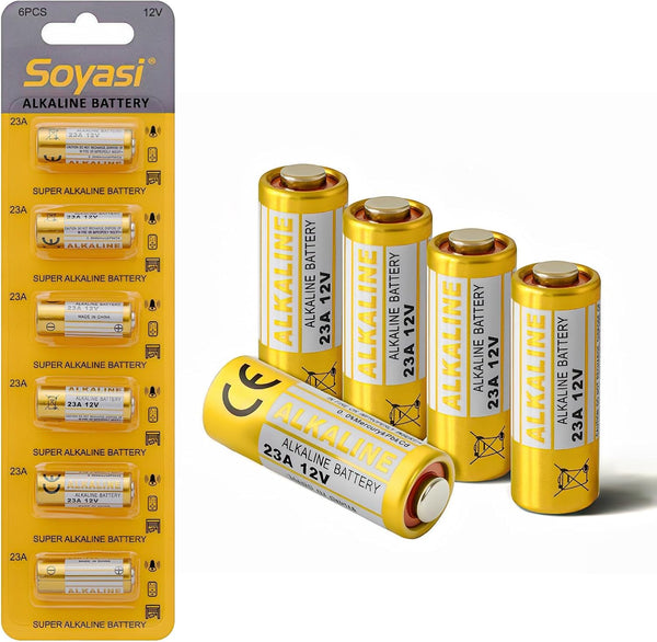 Soyasi 6-Pack A23 23A 12 Volt Alkaline Battery, Long Lasting for Doorbells and