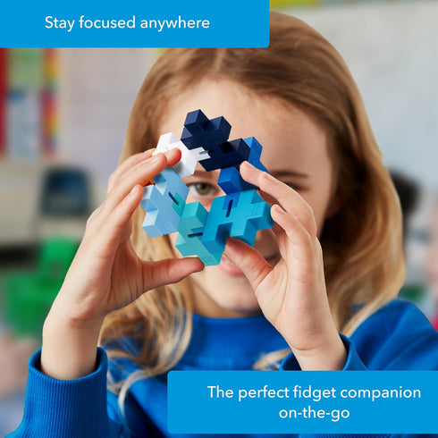 PLUS PLUS - HEXEL Waterfall - Fidget Sensory Puzzle Toy - Travel Friendly, Quiet Stress and Anxiety Relief