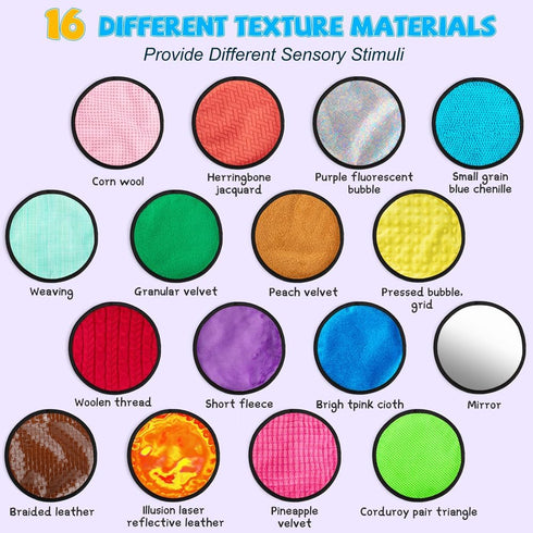 Inbeby 16 Set Round Sensory Mini Mats Textured Sensory Tiles - Sensory Toys for Autistic Children, Babies and Toddlers