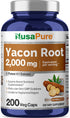 NusaPure Yacon Root Extract 2000mg - 200 Vegetarian Capsules (4:1 Extract, Non-GMO, Vegan)