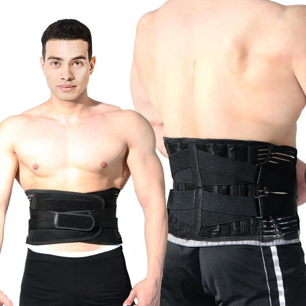 Back Brace for Men, Lower Back Pain Relief, Posture Corrector, Adjustable Lumbar Support Belt for Sciatica and