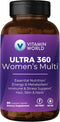 Vitamin World Ultra 360 Multivitamin for Women, with Herbs & Collagen for Hair, Skin & Nails, Supplement with Iron,